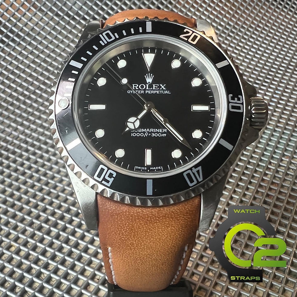 Thumbnail: 20mm NAKED & OILED Rolex italian leather strap 