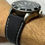 Thumbnail: Black Rubber Flared Strap White Stitching