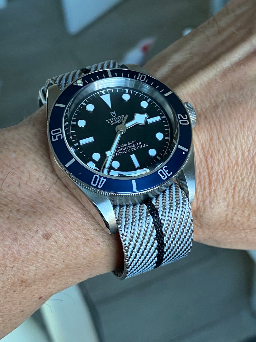 Thumbnail: copy of TUDOR NATO strap (GRAY &amp; BLACK)