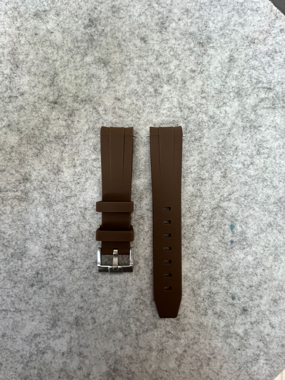Thumbnail: 20mm BROWN Vulcanized Rubber Strap Omega SPEEDMASTER