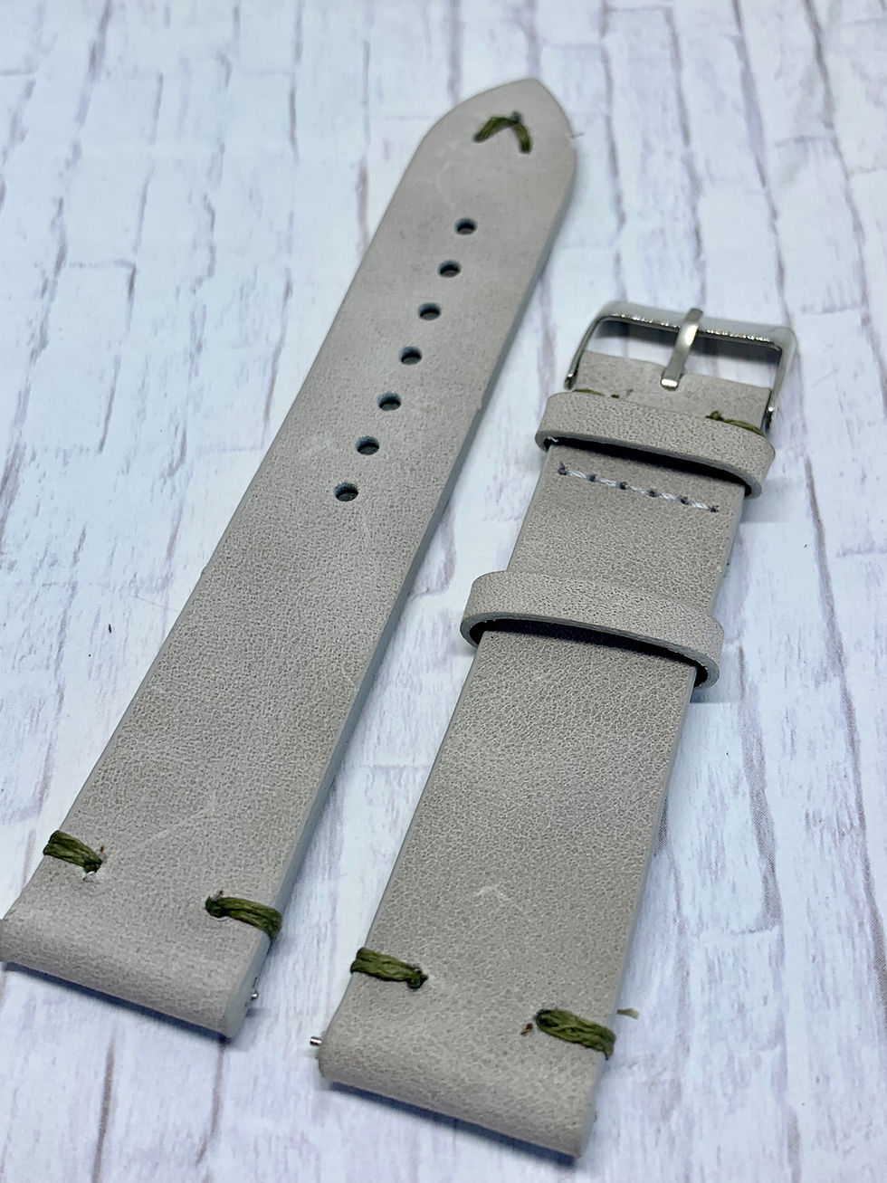 Thumbnail: QR - Vintage Leather - Hand Made Gray Grey Strap