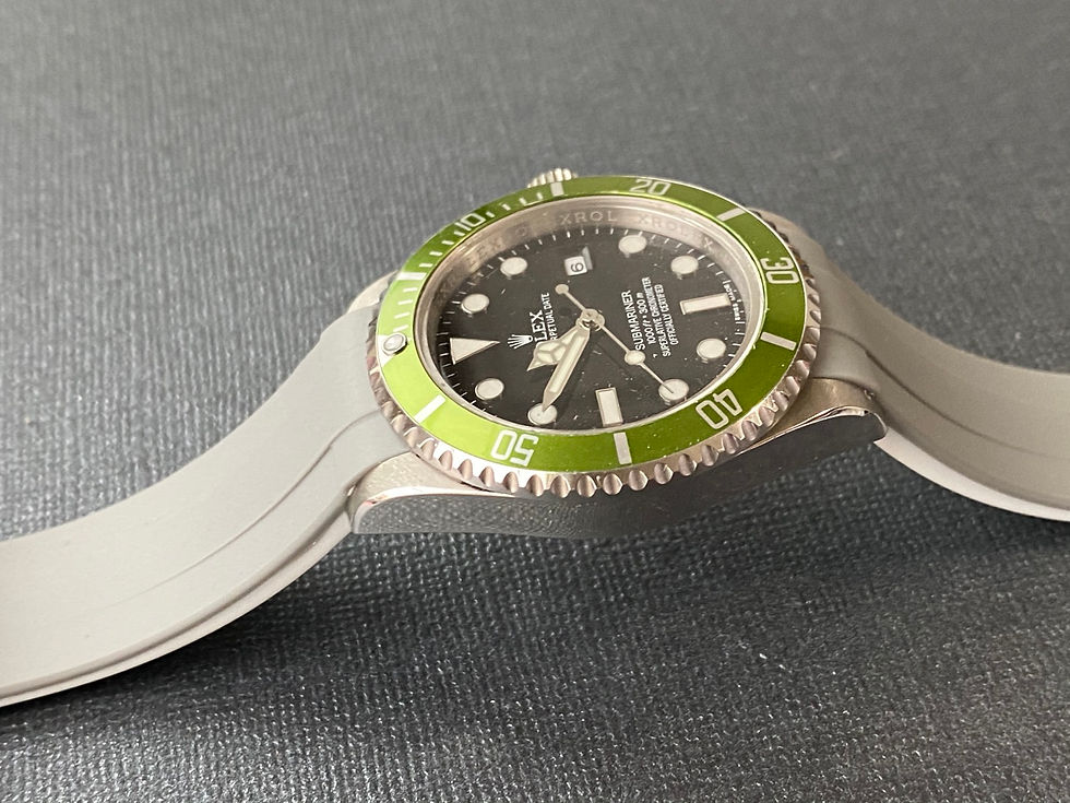 Thumbnail: 20mm GRAY/WHITE Vulcanized Rubber strap for rolex