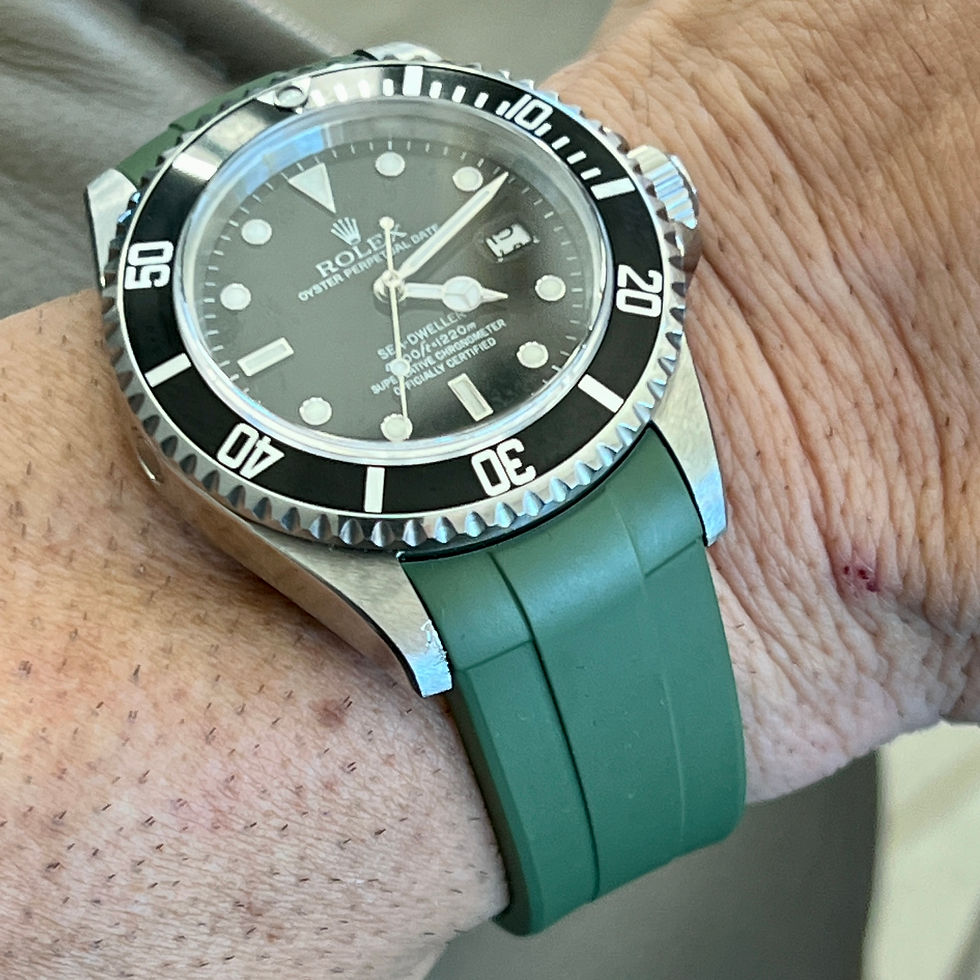 Thumbnail: 20mm GREEN Caouthouc Rubber Vulcanized strap for Rolex