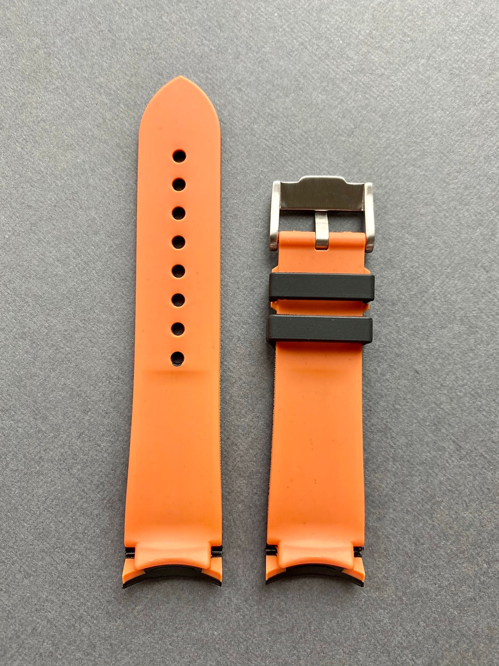 Thumbnail: 21mm BLACK/ORANGE Vulcanized Rubber (PLEASE READ DESCRIPTION)
