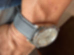 Thumbnail: GRAY sailcloth & leather strap WHITE stitch