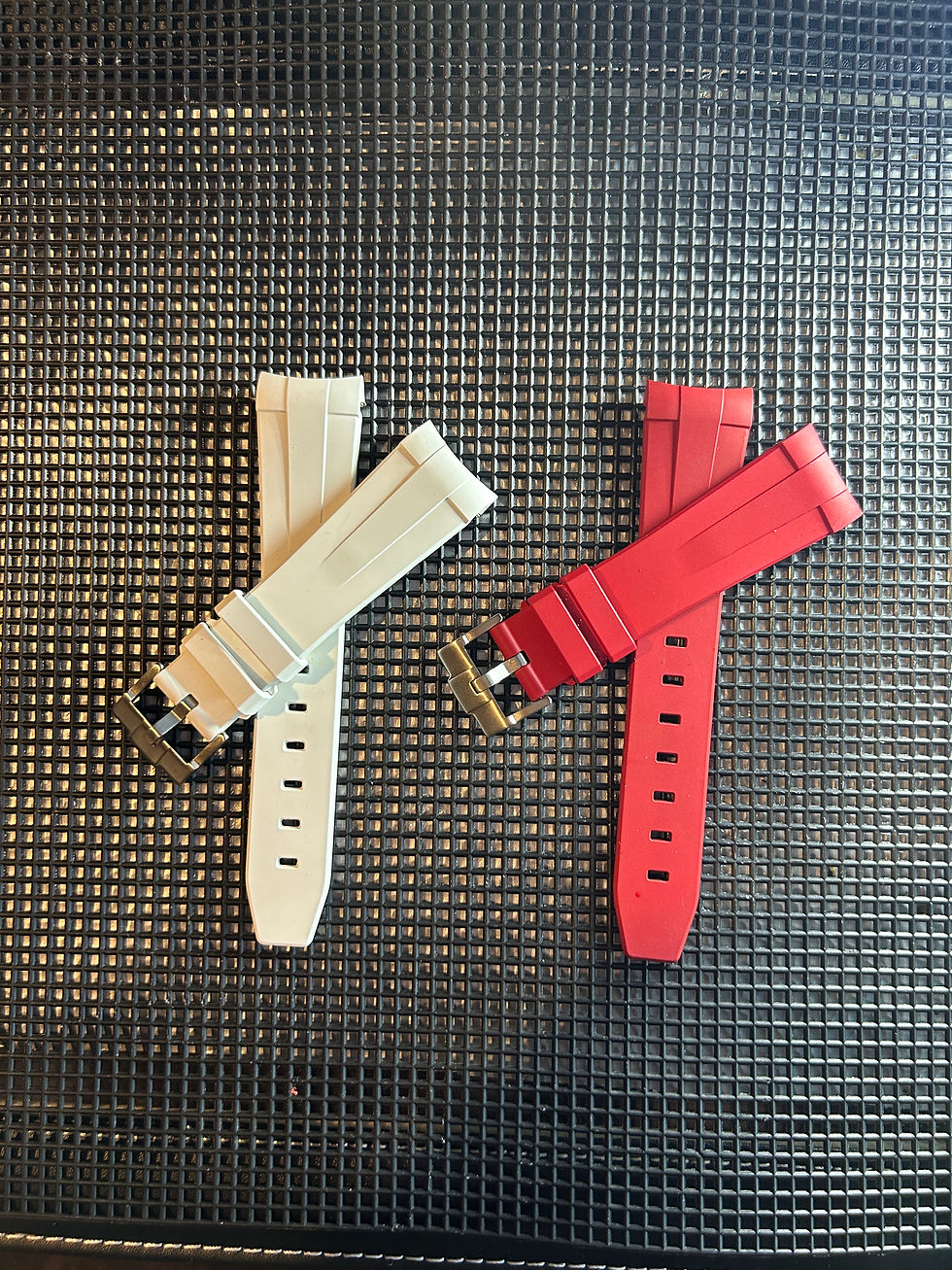 Thumbnail: 22mm RED & WHITE Vulcanized Caoutchouc rubber Strap Rolex Sea-Dweller