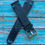 Thumbnail: Dark GRAY vintage crazy horse strap Bright BLUE stitch