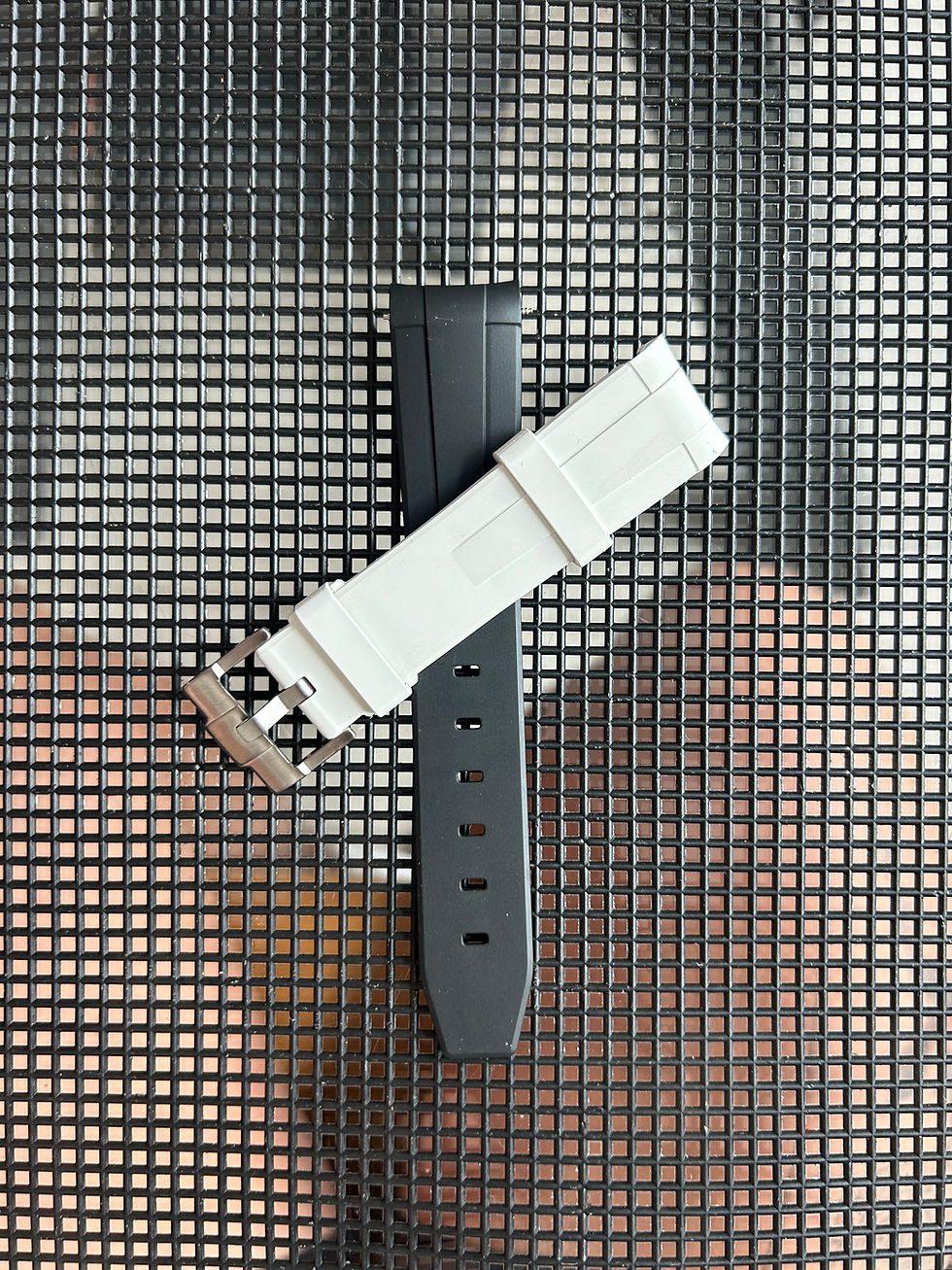 Thumbnail: 20mm WHITE/BLACK Vulcanized Caoutchouc rubber Strap Rolex GMT-MASTER II Batman