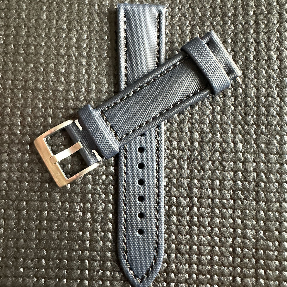 Thumbnail: Navy High Quality Real Sailcloth Waterproof Watch Strap BLACK Stitch