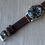 Thumbnail: Dark BROWN “Modern Vintage” Leather strap TAN stitch