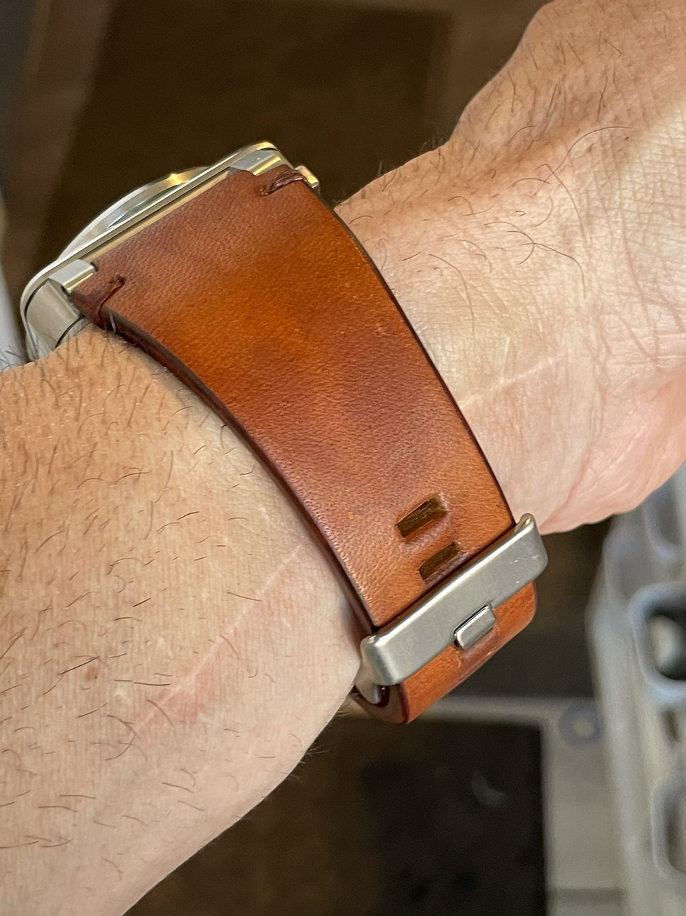 Thumbnail: 24mm Sunset BROWN Italian Leather vintage strap