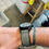 Thumbnail: Waterproof GRAY Top Grain Leather Watch strap Rubber Bottom WHITE Stitch