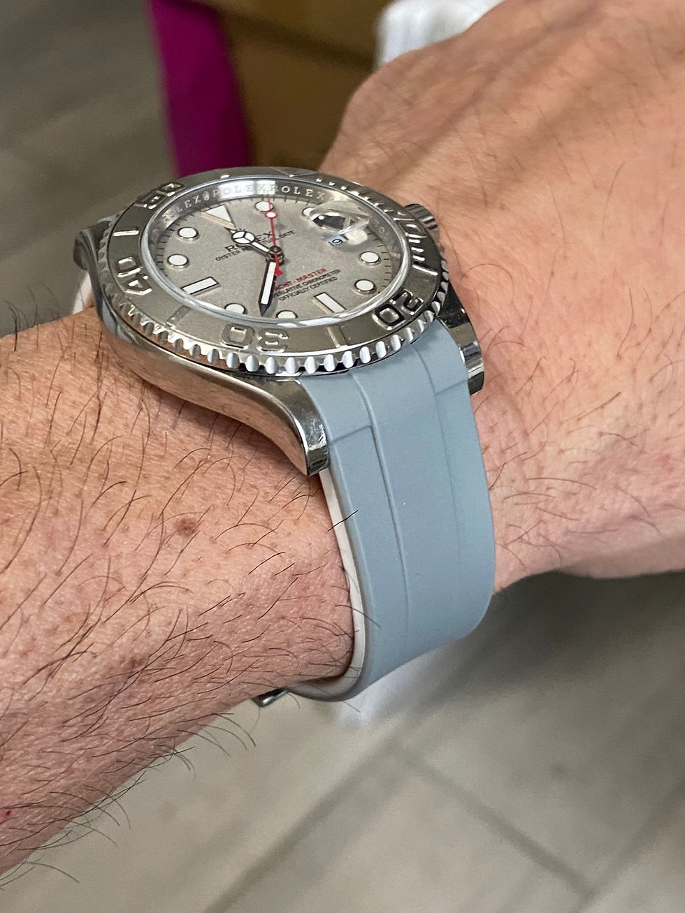Thumbnail: 20mm GRAY/WHITE strap for Rolex Yachtmaster