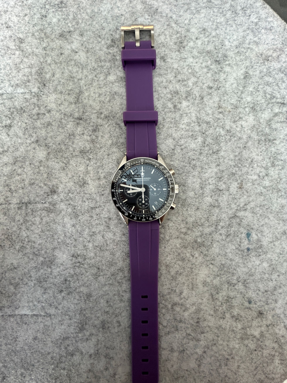 Thumbnail: 20mm PURPLE Vulcanized Rubber Strap Omega Speedmaster