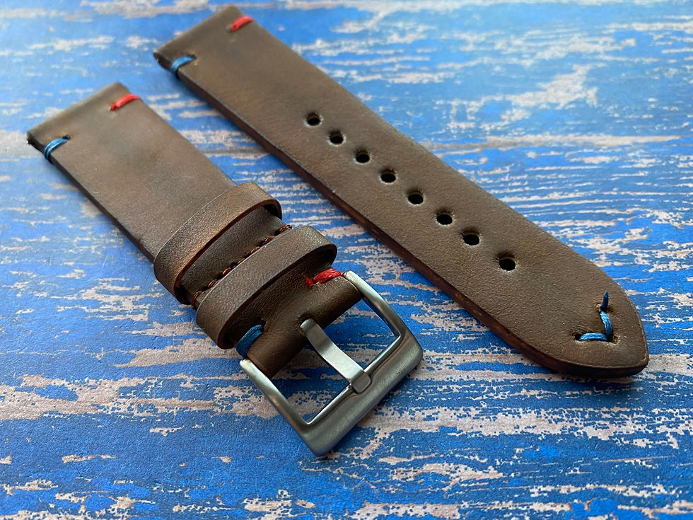 Thumbnail: DARK BROWN Antique Vintage GMT strap