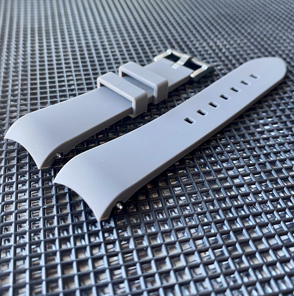 Thumbnail: GRAY Silicone Rubber Strap Band Fits Rolex submariner - Upgraded Buckle