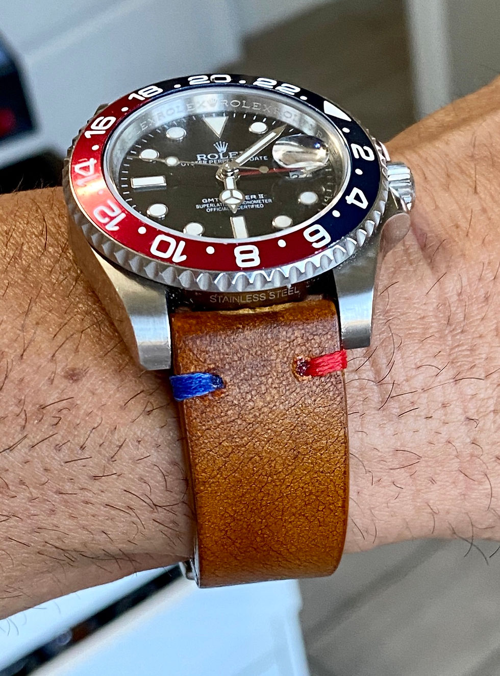 Thumbnail: CARAMEL BROWN Tuscan Leather GMT strap 