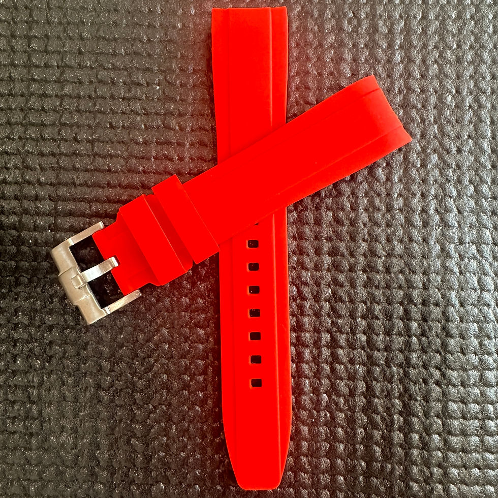 Thumbnail: 20mm RED E Silicone Rubber Strap fits ROLEX Deepsea, YACHTMASTER, DJ