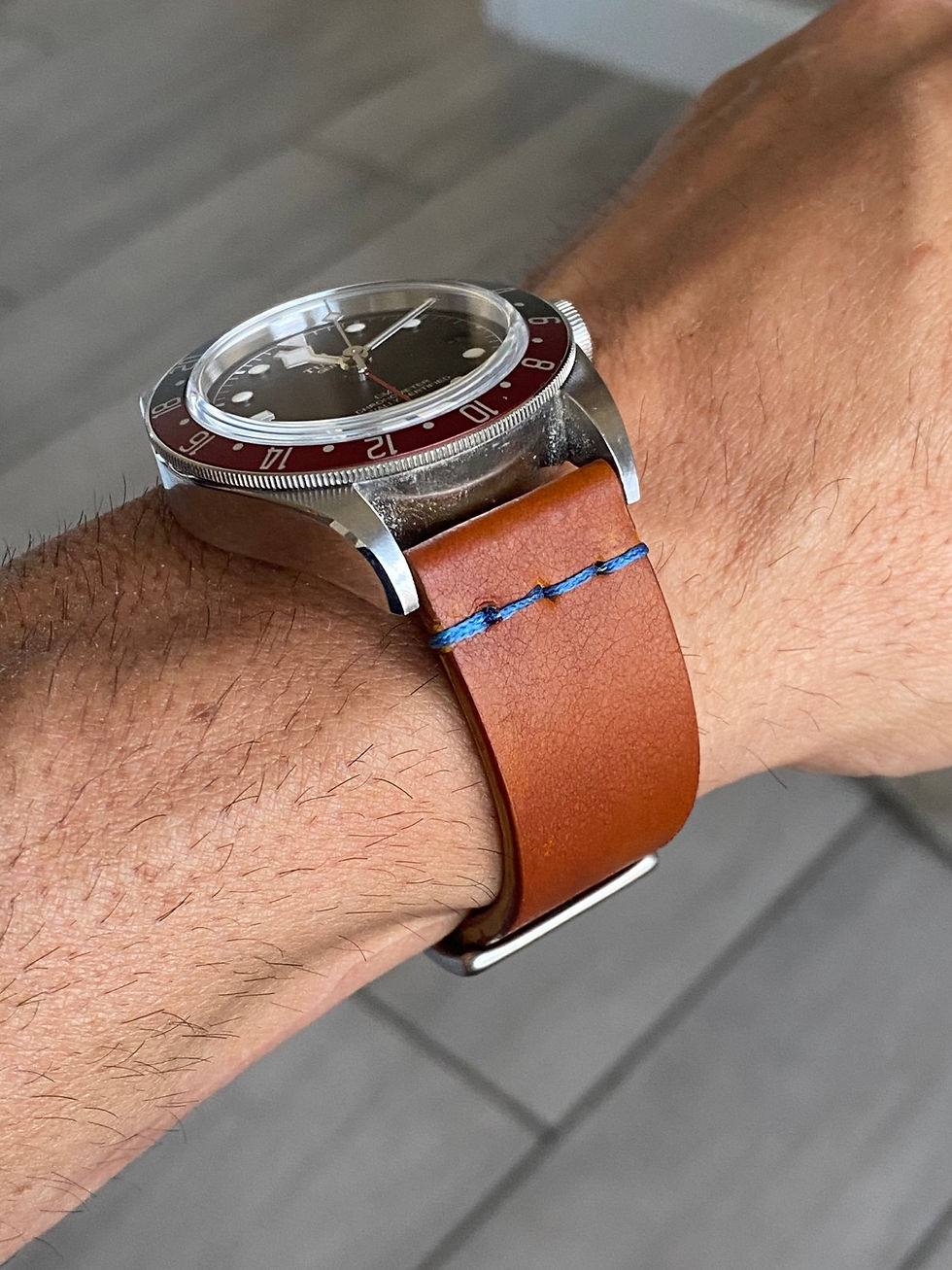 Thumbnail: “Savage” BROWN Cumberland Canyon leather single BLUE line