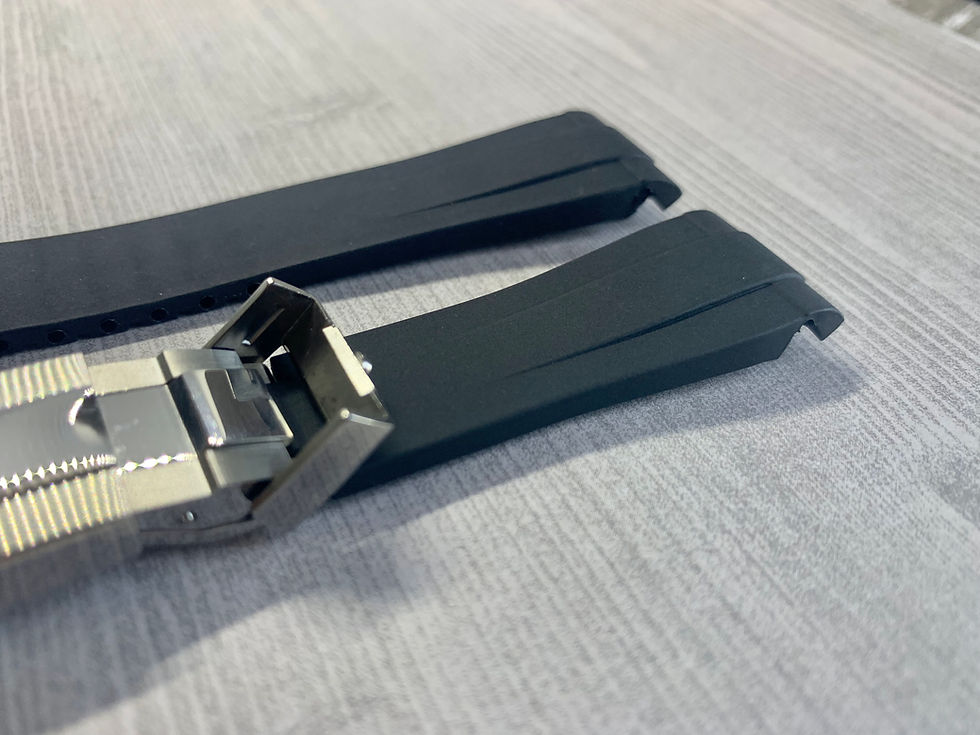 Thumbnail: 20mm Black Vulcanized Rolex Rubber Strap - Submariner, GMT,