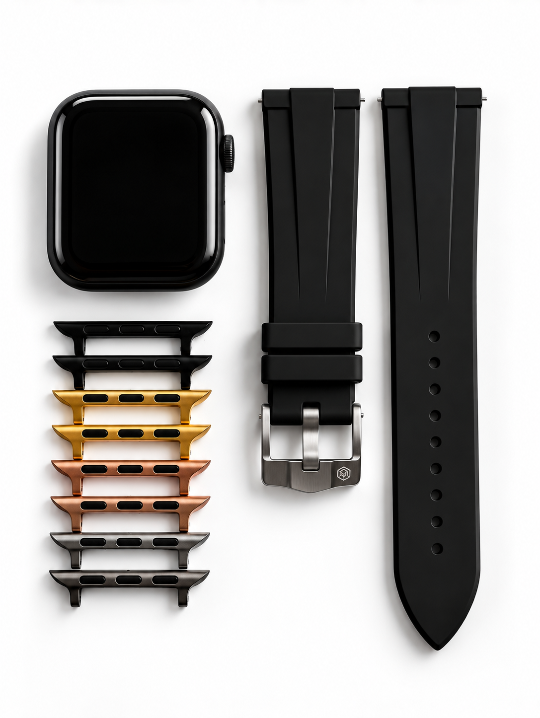20mm Caoutchouc Rubber Watch Strap with Apple Watch Adapters