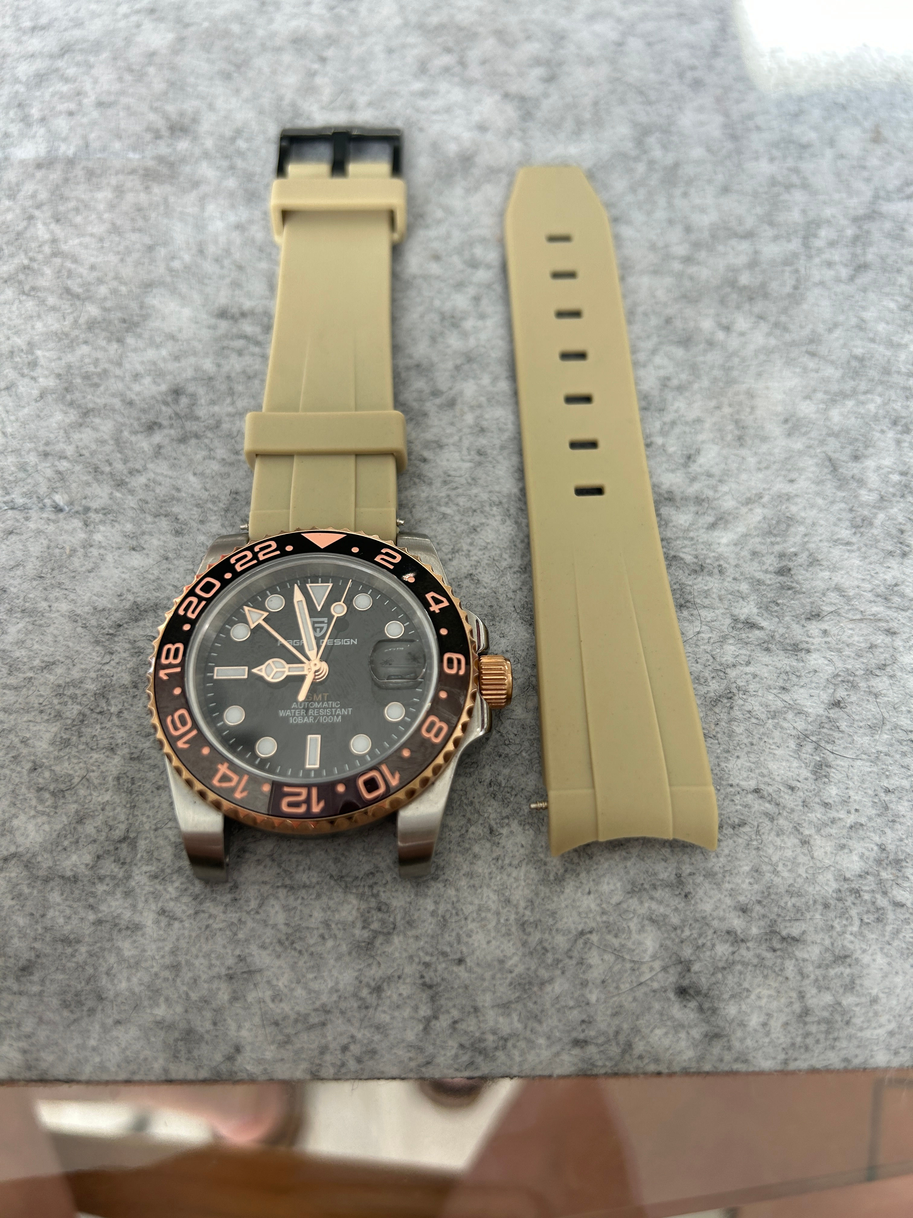 20mm TAN Vulcanized Rubber Strap OMEGA GMT SPRITE