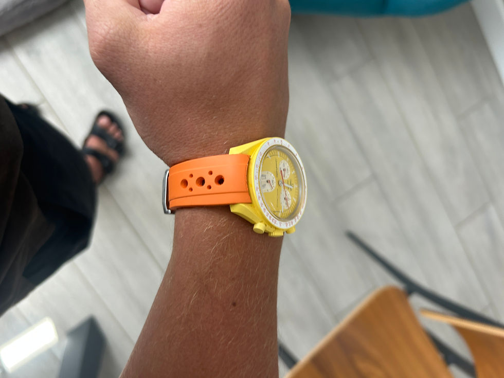 Thumbnail: 20mm ORANGE Vulcanized Caoutchouc Racing Omega Moonswatch "Mission to the Sun"