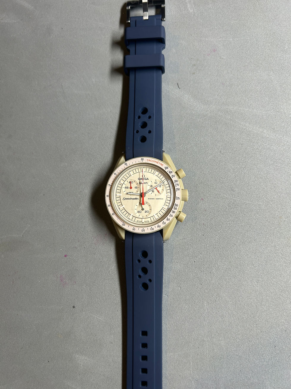 20mm BLUE Vulcanized Long caoutchouc rubber Racing Omega "Mission to Jupiter"