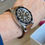 Thumbnail: Antique BROWN strap WHITE stitched leather strap