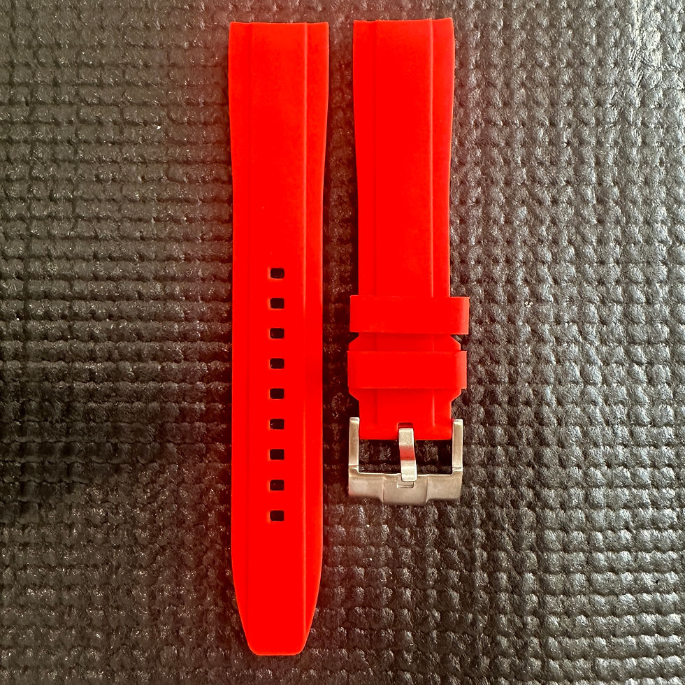 Thumbnail: 20mm RED E Silicone Rubber Strap fits ROLEX Deepsea, YACHTMASTER, DJ