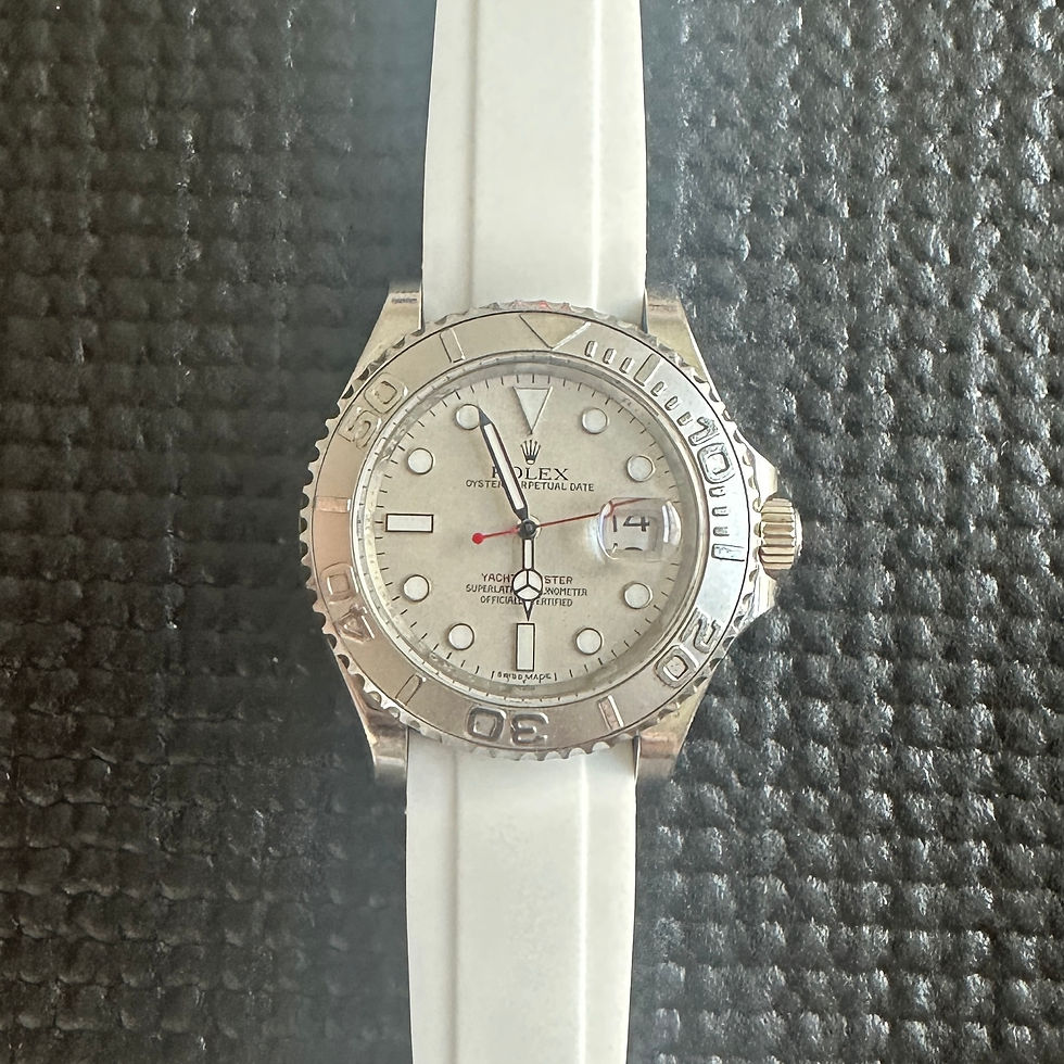 Thumbnail: 20mm WHITE E Silicone Rubber Strap fits ROLEX Deepsea, YACHTMASTER, DJ