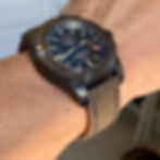 Thumbnail:  BROWN Canvas & Leather strap BLACK stitch