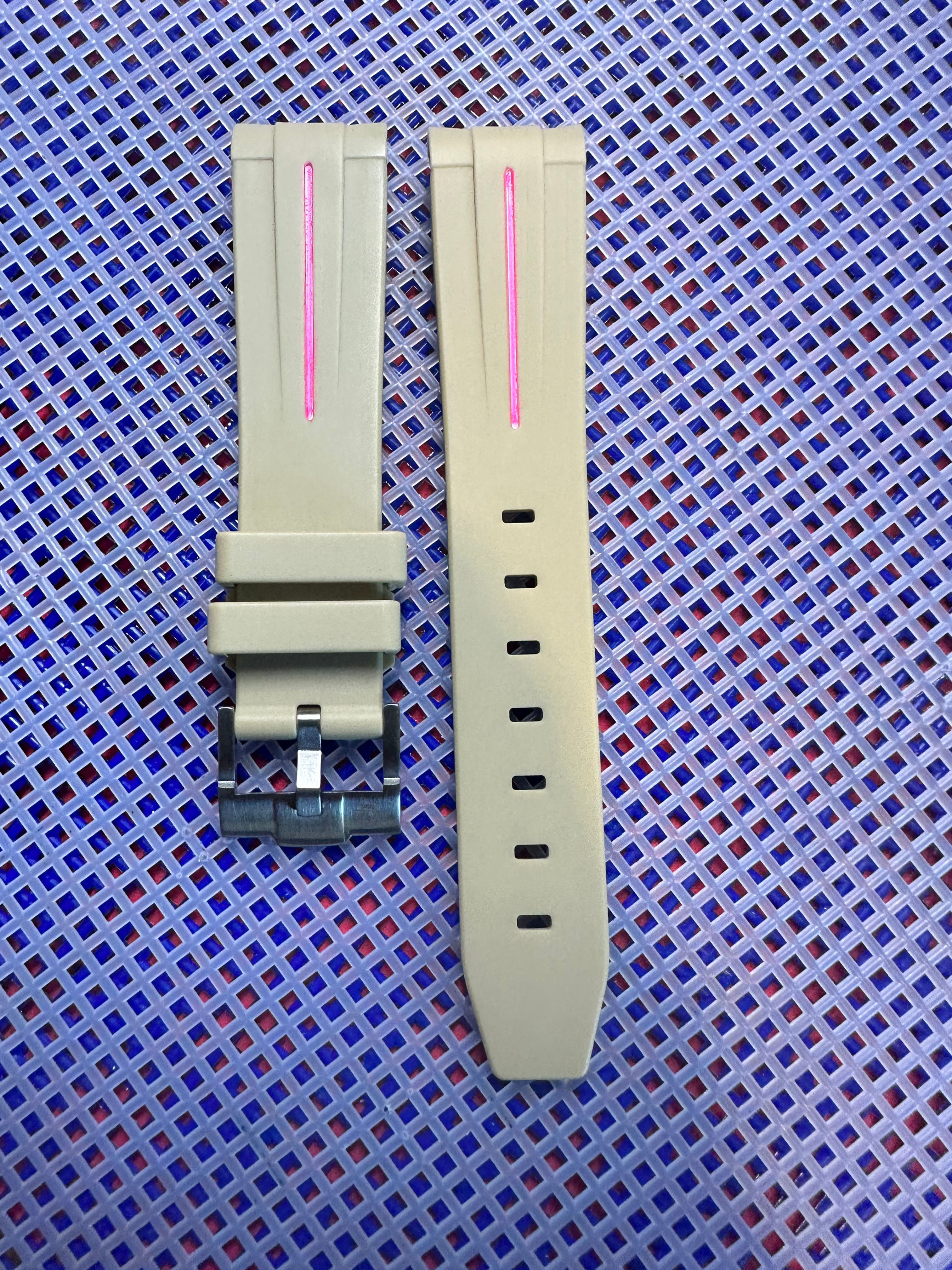 20mm TAN Vulcanized rubber Mission to VENUS Swatch Moonswatch PINK