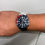 Thumbnail: 22mm WHITE/BLACK Vulcanized Caoutchouc rubber Strap Seiko
