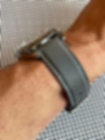 Thumbnail: GRAY sailcloth & leather strap WHITE stitch