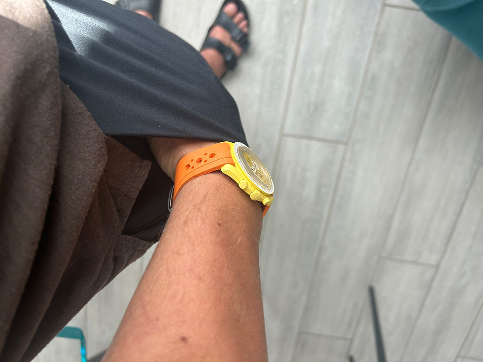 Thumbnail: 20mm ORANGE Vulcanized Caoutchouc Racing Omega Moonswatch "Mission to the Sun"