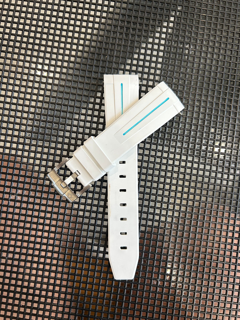 Thumbnail: 20mm WHITE Vulcanized rubber Mission to Uranus Swatch Moonswatch Lt. BLUE Line