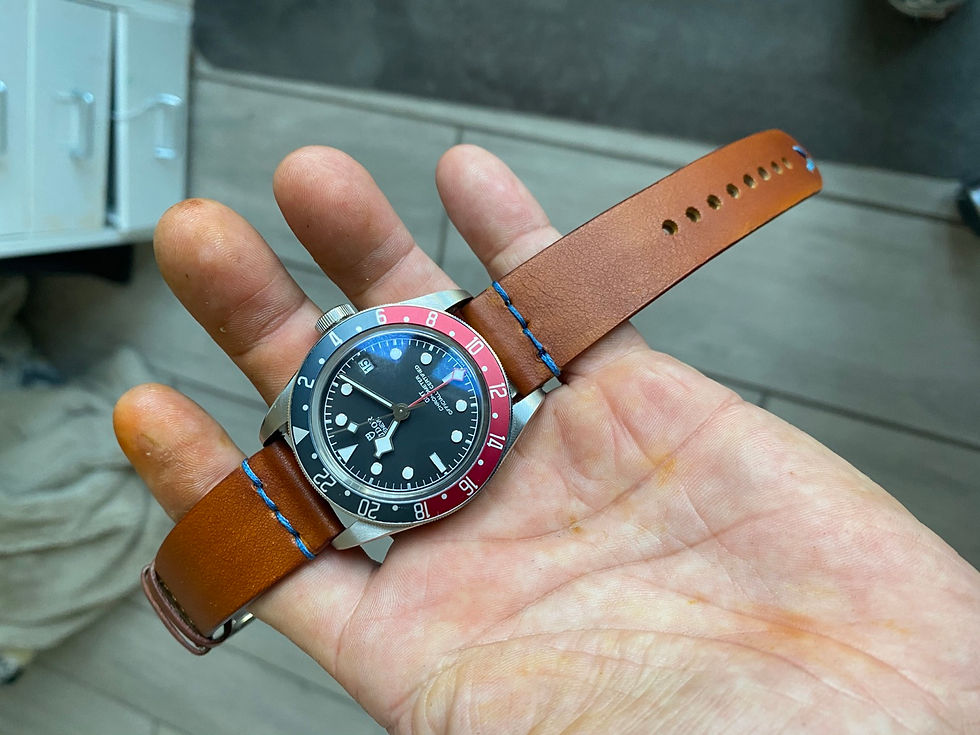 Thumbnail: “Savage” BROWN Cumberland Canyon leather single BLUE line