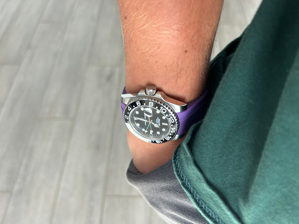 Thumbnail: 20mm PURPLE Vulcanized Rubber Strap Omega Speedmaster