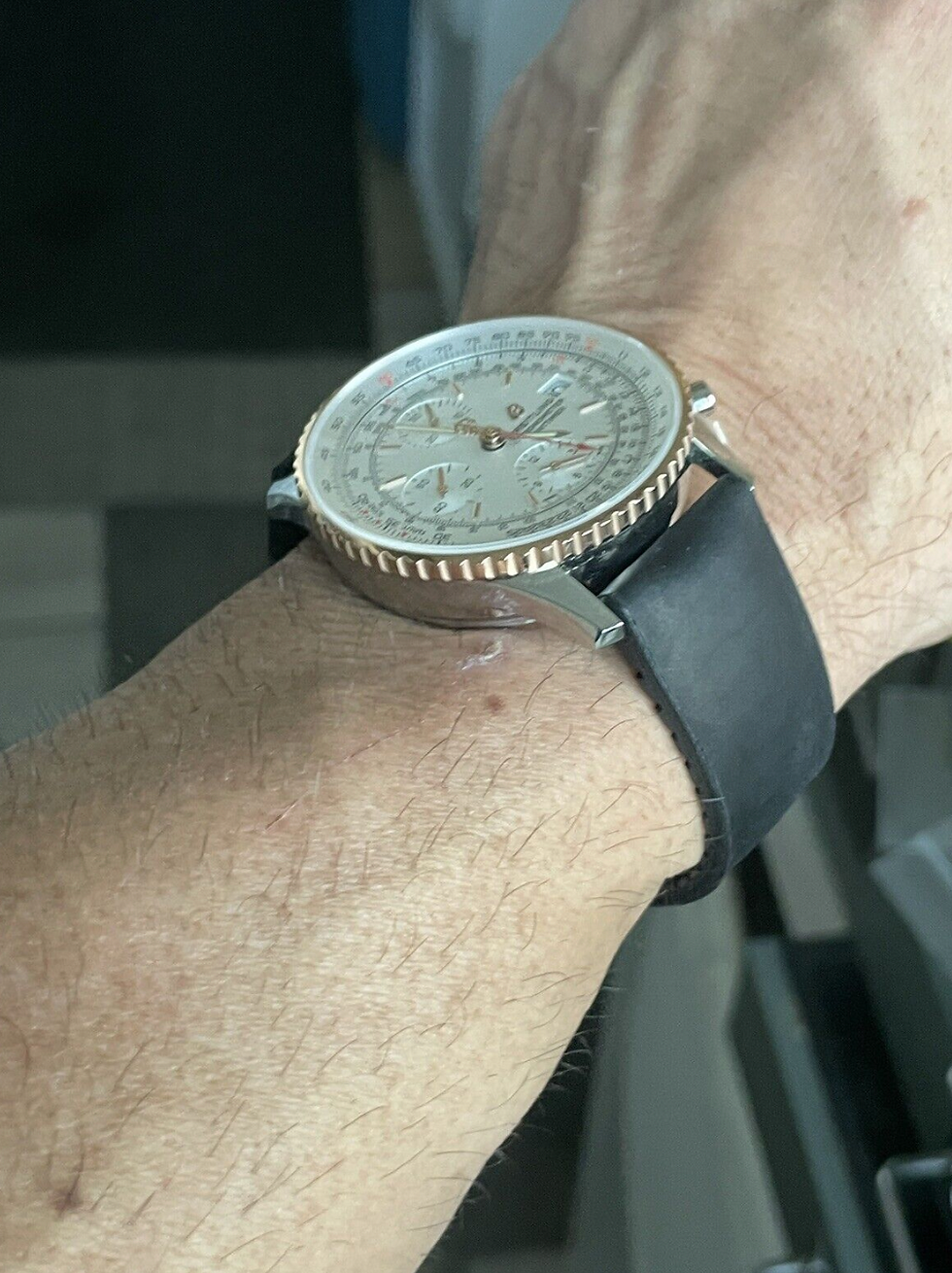Thumbnail: 22mm Waterproof BLACK Nubuck Leather Watch Strap Black Rubber Black Buckle