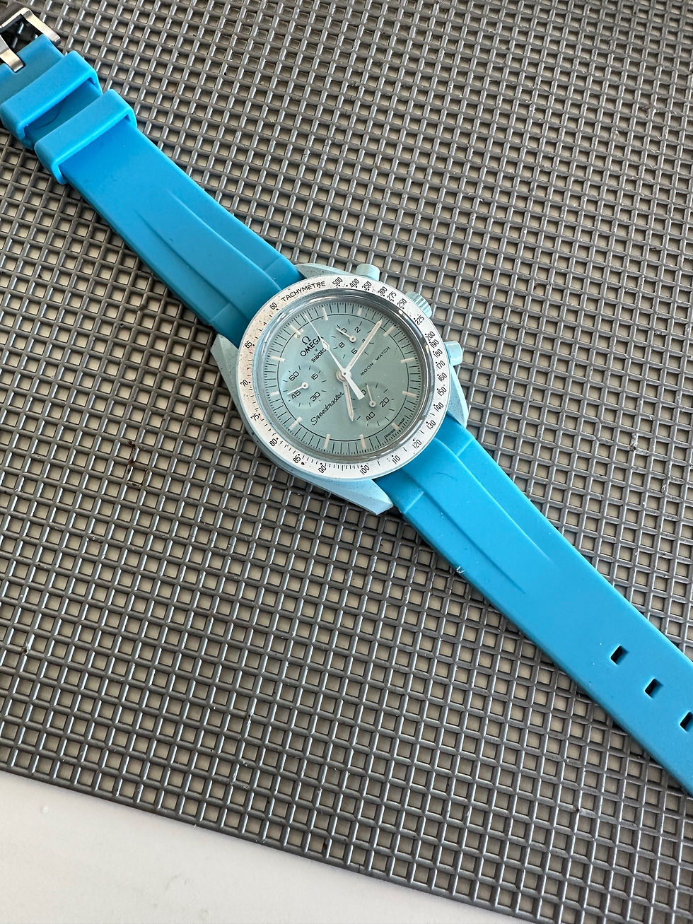 Thumbnail: 20mm Lt. Blue silicone Mission to Uranus bioceramic Moonswatch