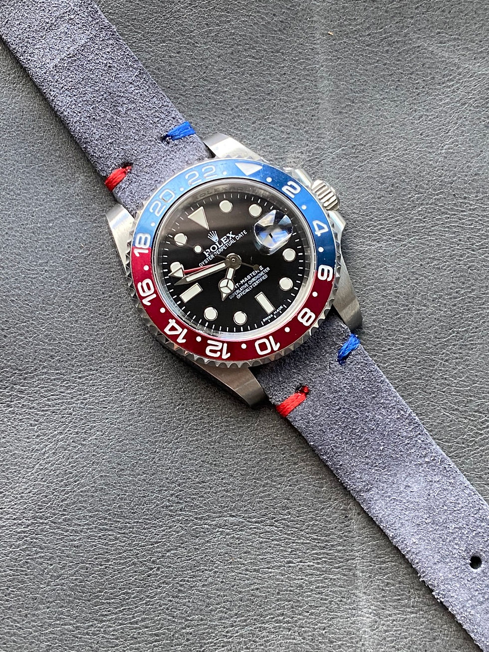 Thumbnail: Gray Suede GMT (Pepsi) strap