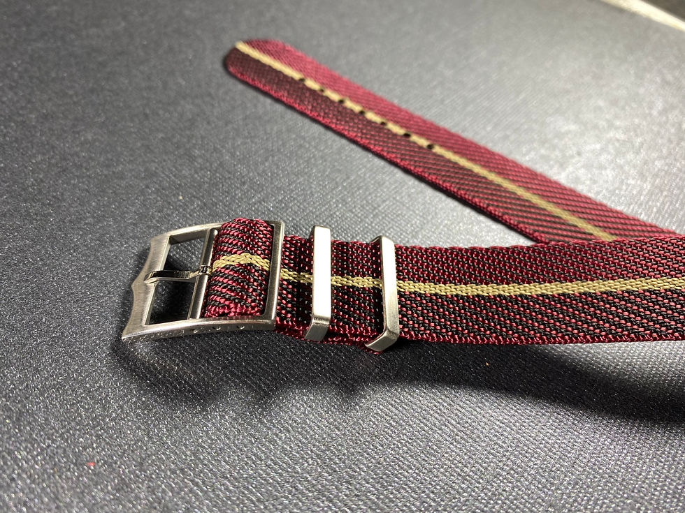 Thumbnail: copy of TUDOR NATO strap Burgandy (red) &amp; Tan