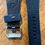 Thumbnail: 24mm Distressed BLACK Bell & Ross Strap Band Br01 Br03 BLUE open stitch - choose