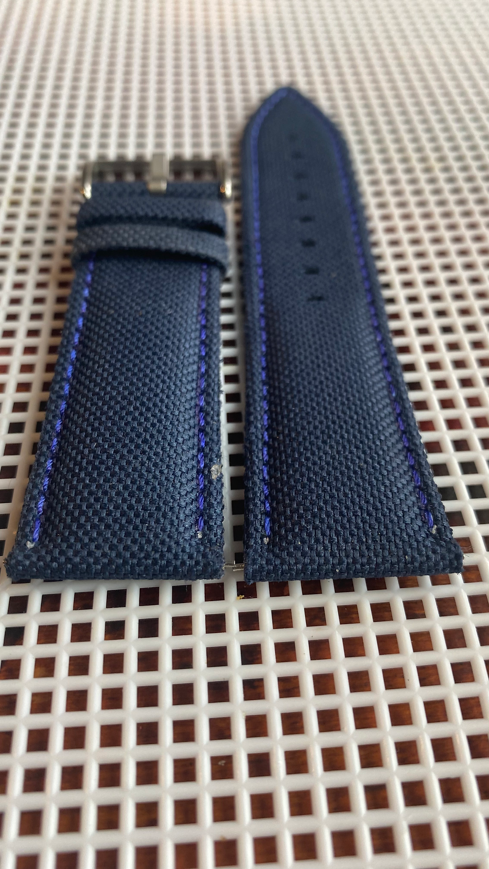 Thumbnail: NAVY BLUE sailcloth strap BLUE stitch