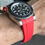 Thumbnail: 20mm RED Vulcanized Rubber strap with Deployment 