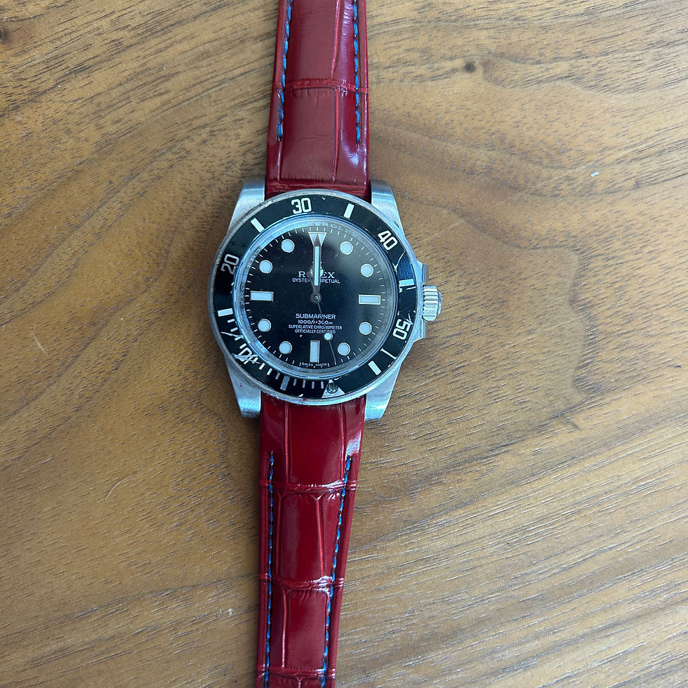20 mm RED Alligator Cowhide Rolex submariner BLUE