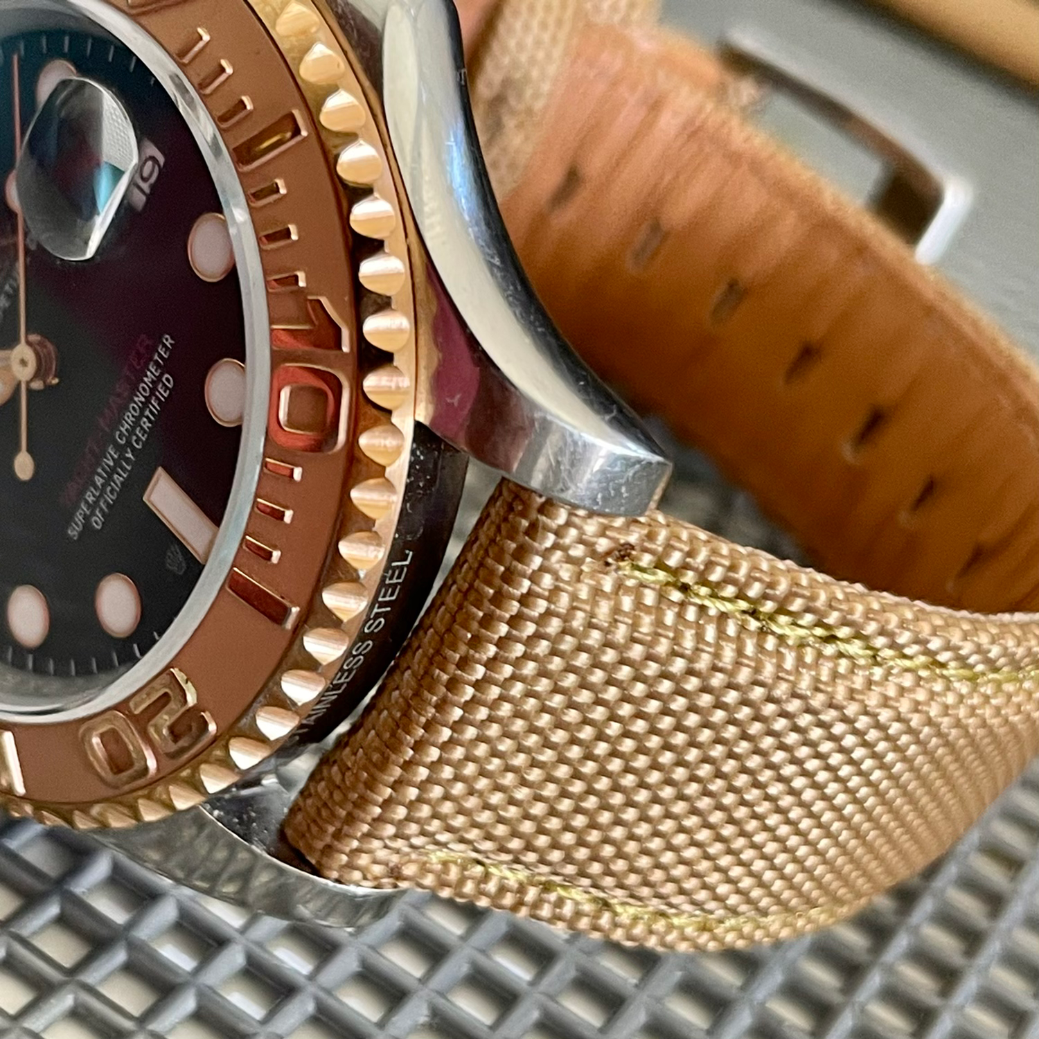 TAN sailcloth strap TAN stitch