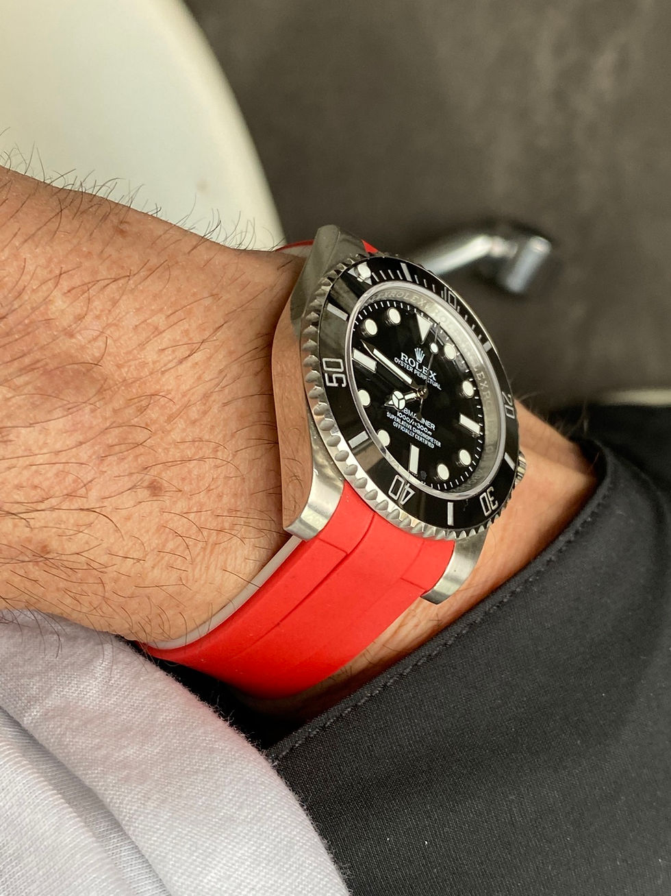 Thumbnail: 20mm RED/WHITE Vulcanized Rubber for Submariner