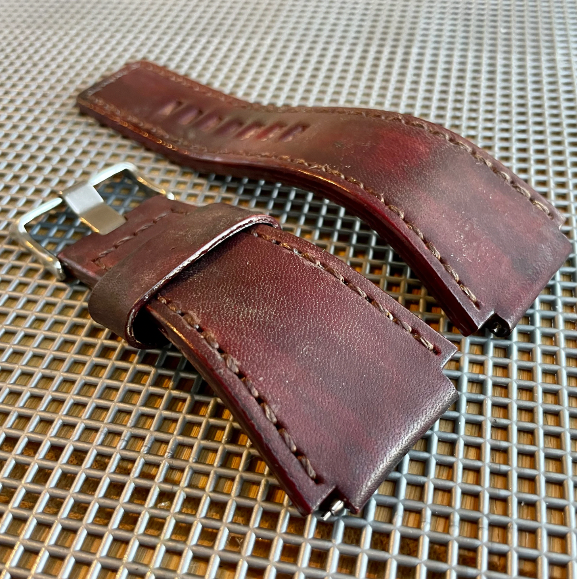 24mm MAHOGANY Bell & Ross Strap Band Fits Br01 Br03 Open stitch